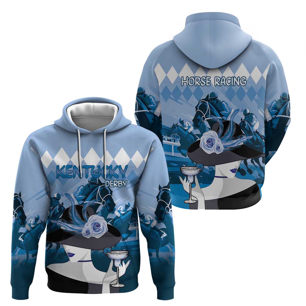 Kentucky Horse Racing Hoodie Derby Mint Julep Girl - Blue Pastel LT14