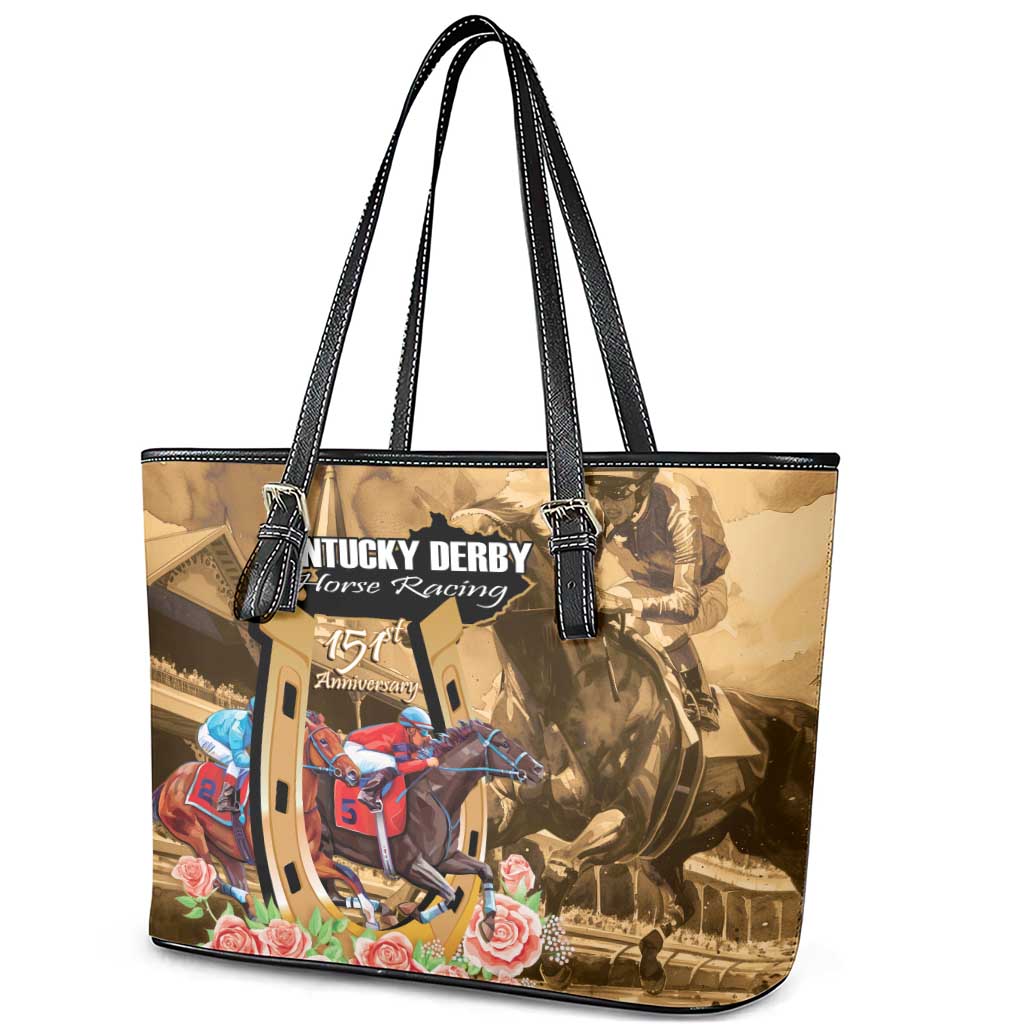 Kentucky Horse Racing Leather Tote Bag 151st Anniversary Race For The Roses LT14