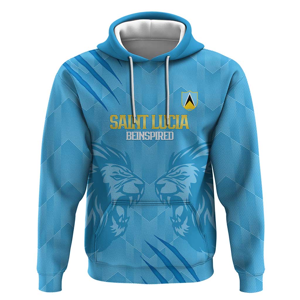 Custom Saint Lucia Cricket Hoodie Go Champions Beinspired LT14