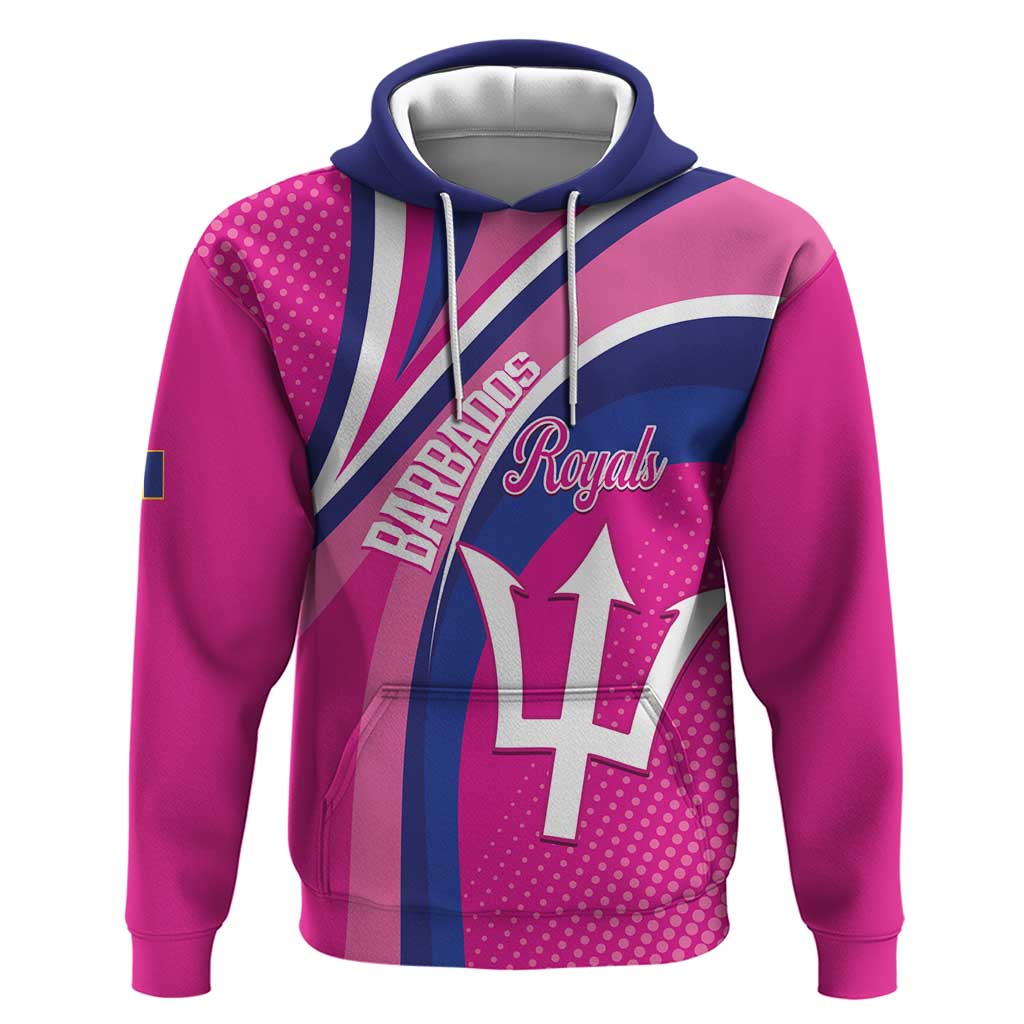 Custom Barbados Royals Cricket Hoodie Go Champions Tridents Pink Version LT14