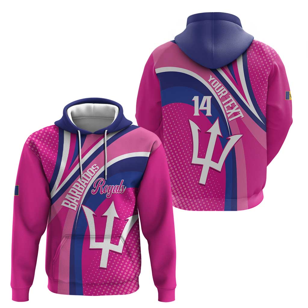 Custom Barbados Royals Cricket Hoodie Go Champions Tridents Pink Version LT14