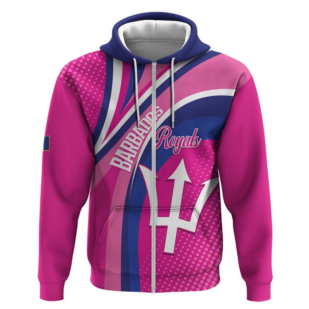 Custom Barbados Royals Cricket Hoodie Go Champions Tridents Pink Version LT14