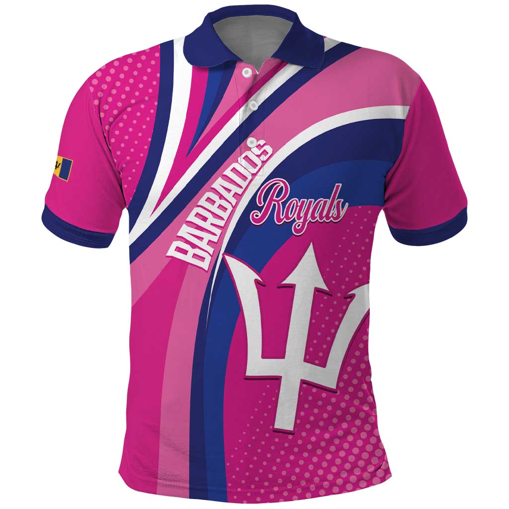 Custom Barbados Royals Cricket Polo Shirt Go Champions Tridents Pink Version LT14