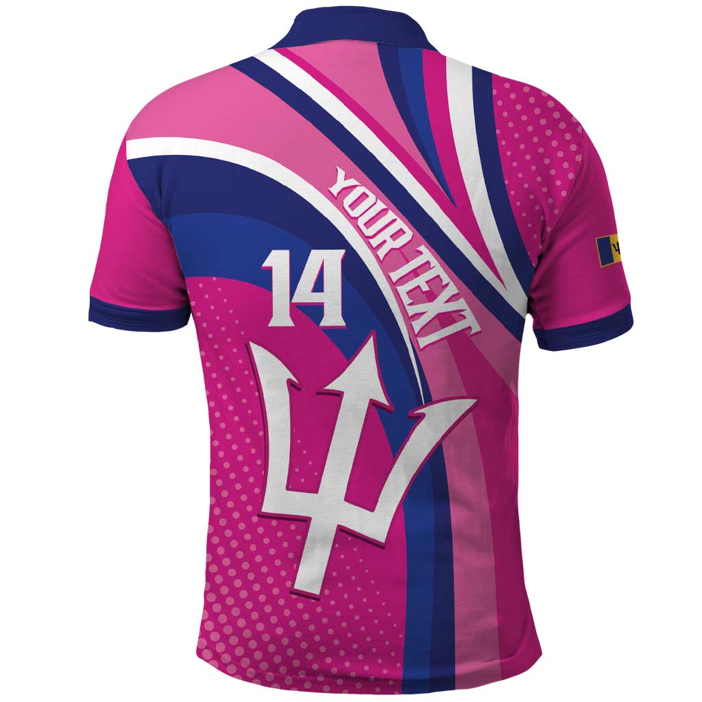Custom Barbados Royals Cricket Polo Shirt Go Champions Tridents Pink Version LT14