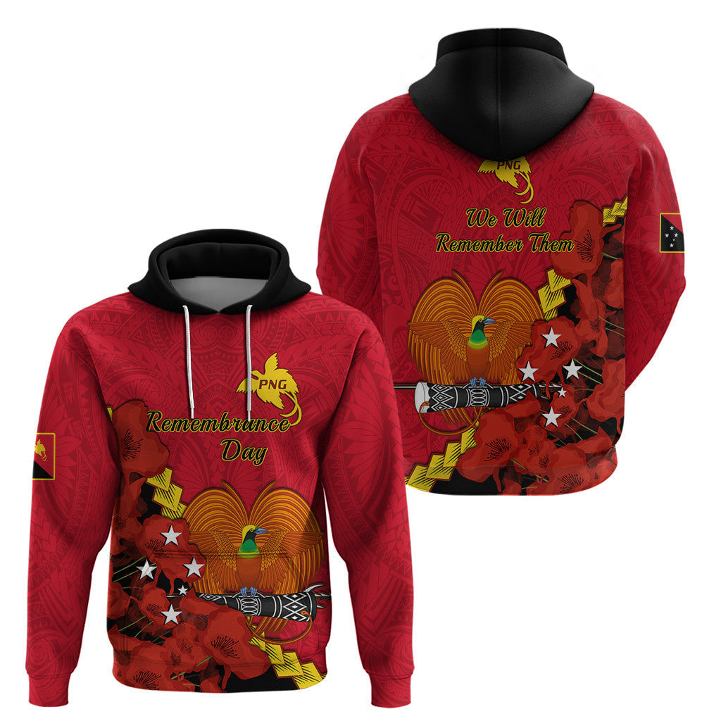 Polynesian Pride Remembrance Day PNG Hoodie Papua New Guinea We Will Remember Them LT14