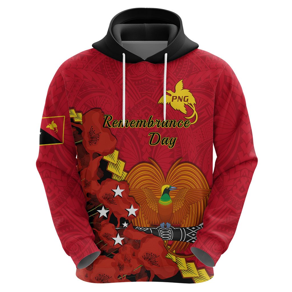 Polynesian Pride Remembrance Day PNG Hoodie Papua New Guinea We Will Remember Them LT14