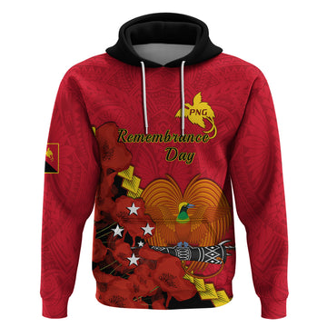 Personalised Remembrance Day PNG Hoodie Papua New Guinea We Will Remember Them LT14