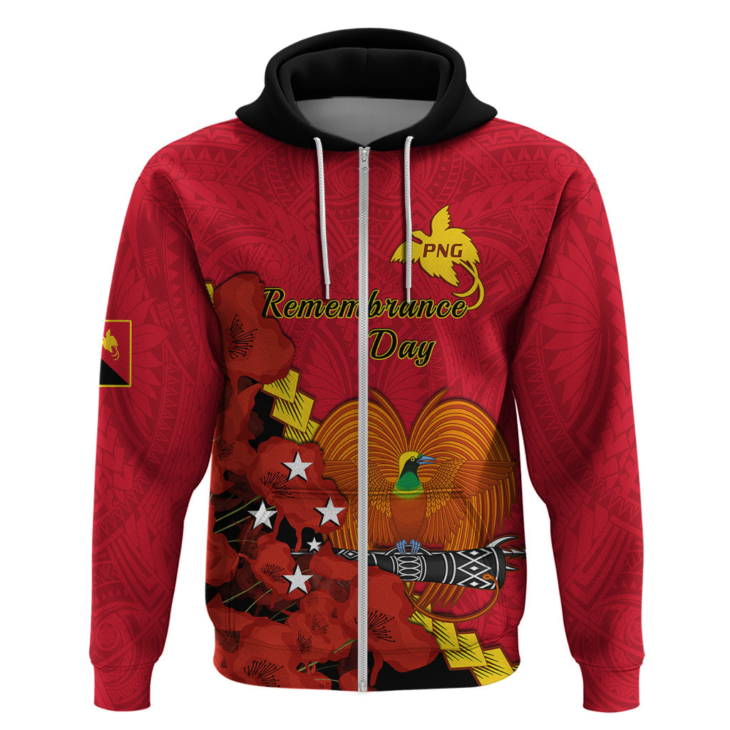 Personalised Remembrance Day PNG Hoodie Papua New Guinea We Will Remember Them LT14