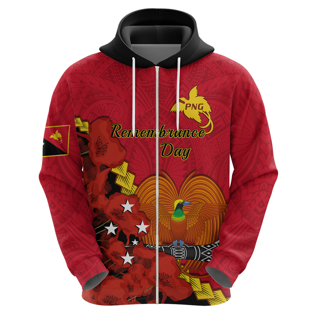 Personalised Remembrance Day PNG Hoodie Papua New Guinea We Will Remember Them LT14