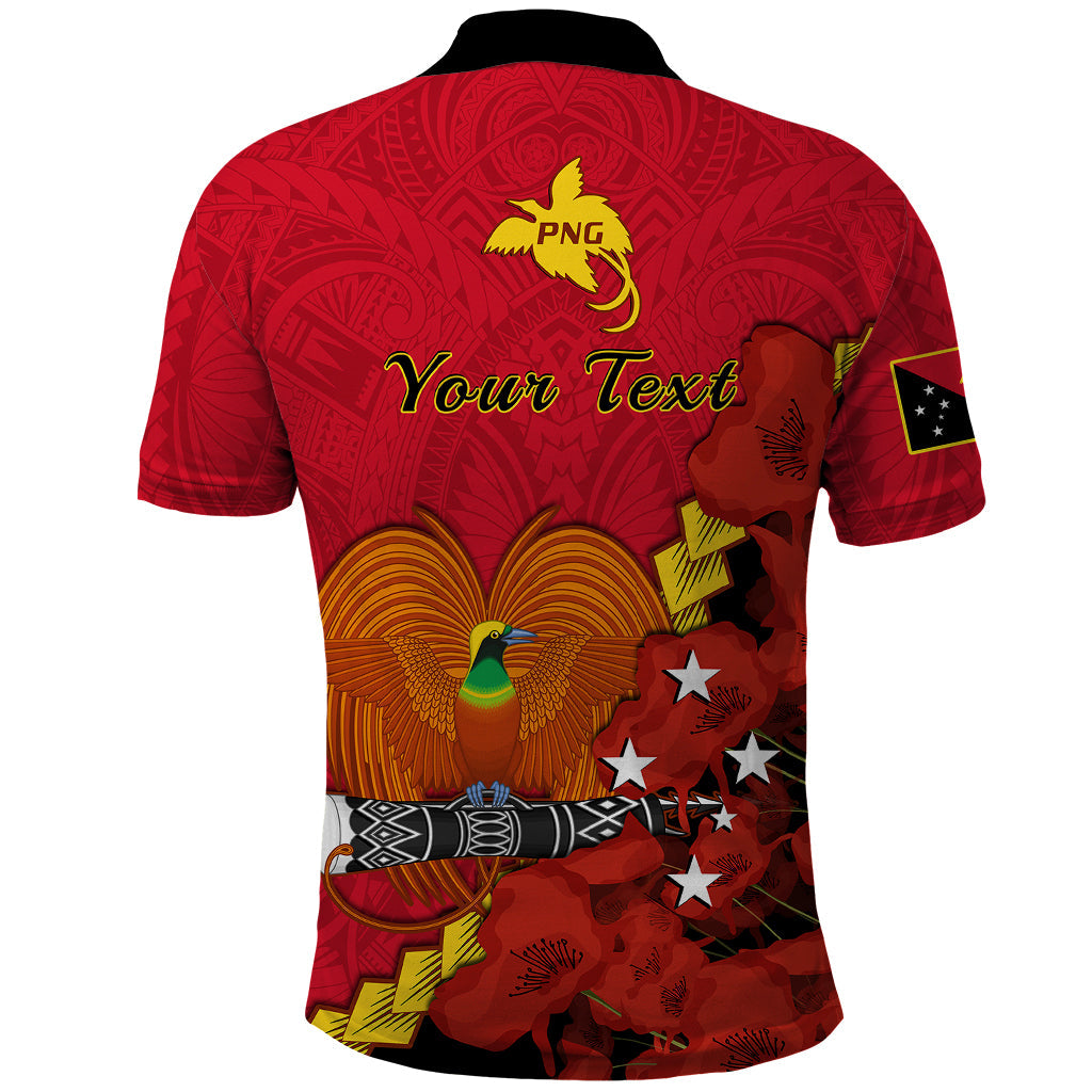 Personalised Remembrance Day PNG Polo Shirt Papua New Guinea We Will Remember Them LT14