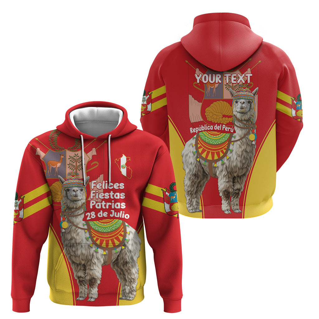 Personalised Peru Independence Day Hoodie Peruvian Alpaca Feliz 28 de Julio LT14