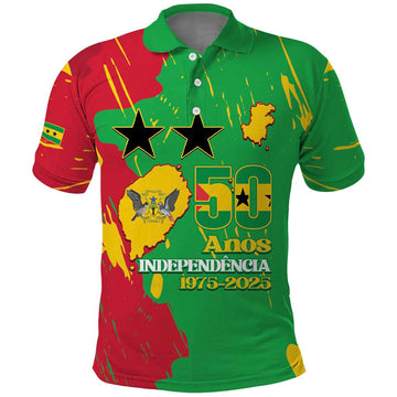 Sao Tome and Principe Independence Day Polo Shirt 50 Anos Independencia LT14