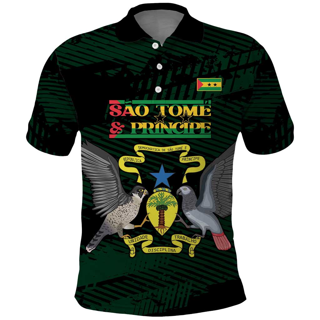 Sao Tome and Principe Polo Shirt Coat Of Arms Style LT14