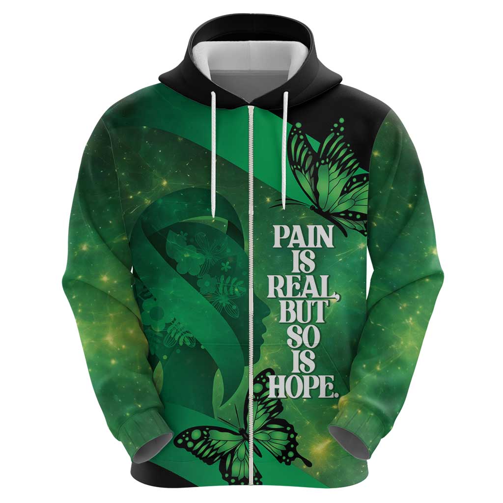 Personalised World Mental Health Awareness Month Hoodie Warriors Brave Strong Galaxy Vibes LT14
