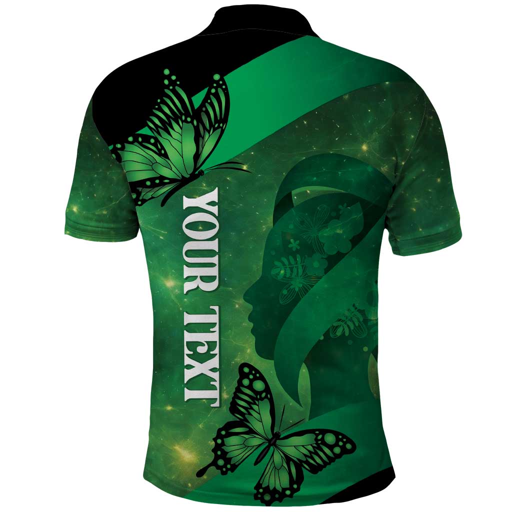 Personalised World Mental Health Awareness Month Polo Shirt Warriors Brave Strong Galaxy Vibes LT14