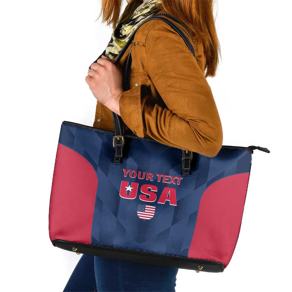 Custom USA Cricket Leather Tote Bag Go United States Simple Version LT14