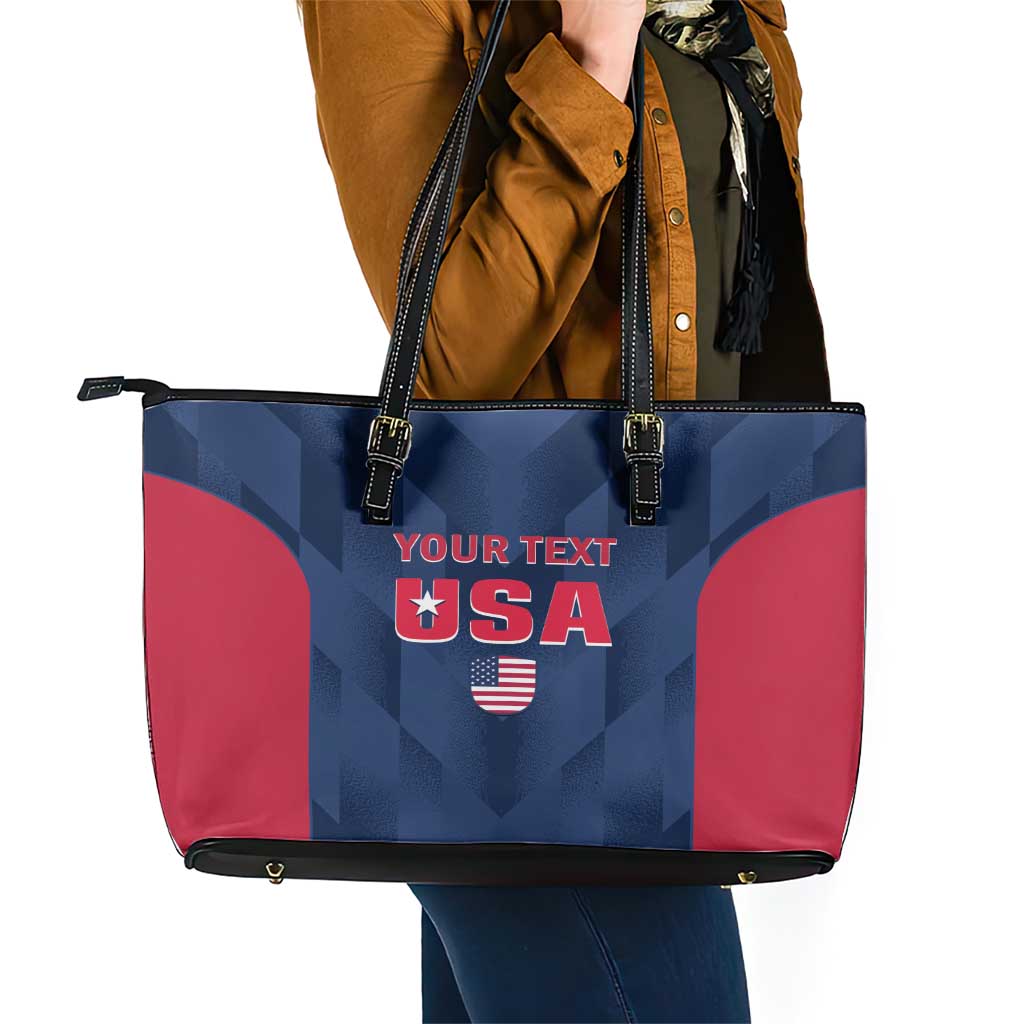 Custom USA Cricket Leather Tote Bag Go United States Simple Version LT14