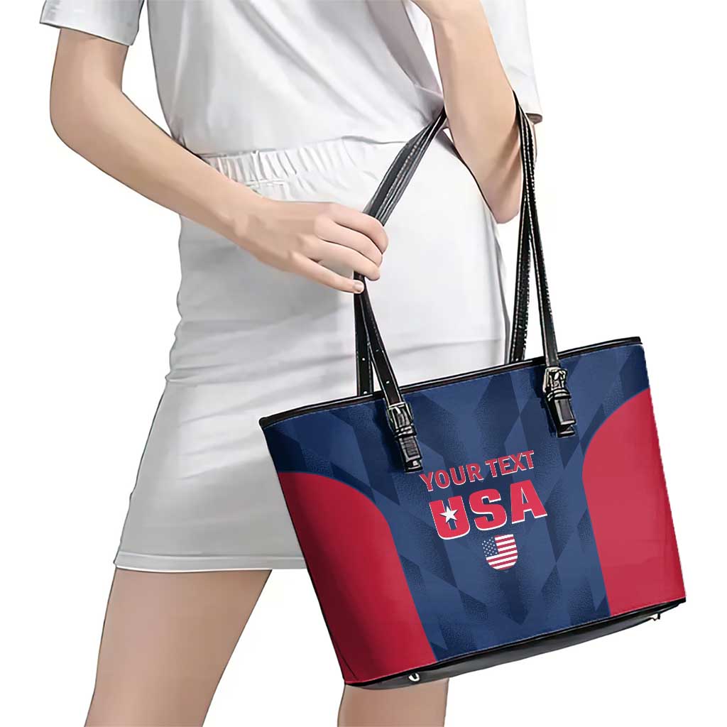 Custom USA Cricket Leather Tote Bag Go United States Simple Version LT14