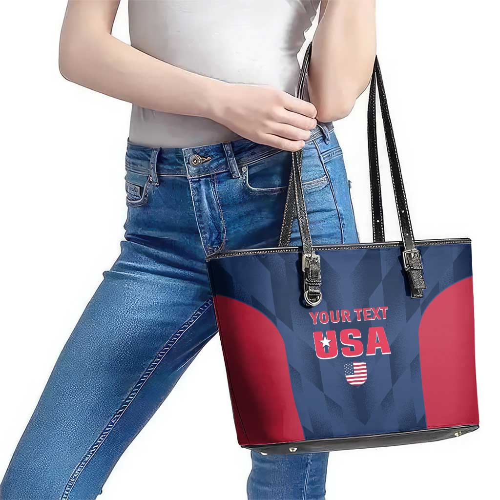 Custom USA Cricket Leather Tote Bag Go United States Simple Version LT14