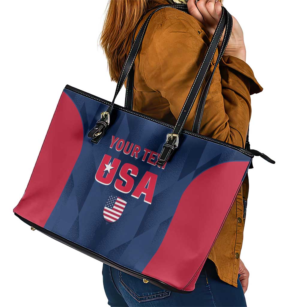 Custom USA Cricket Leather Tote Bag Go United States Simple Version LT14