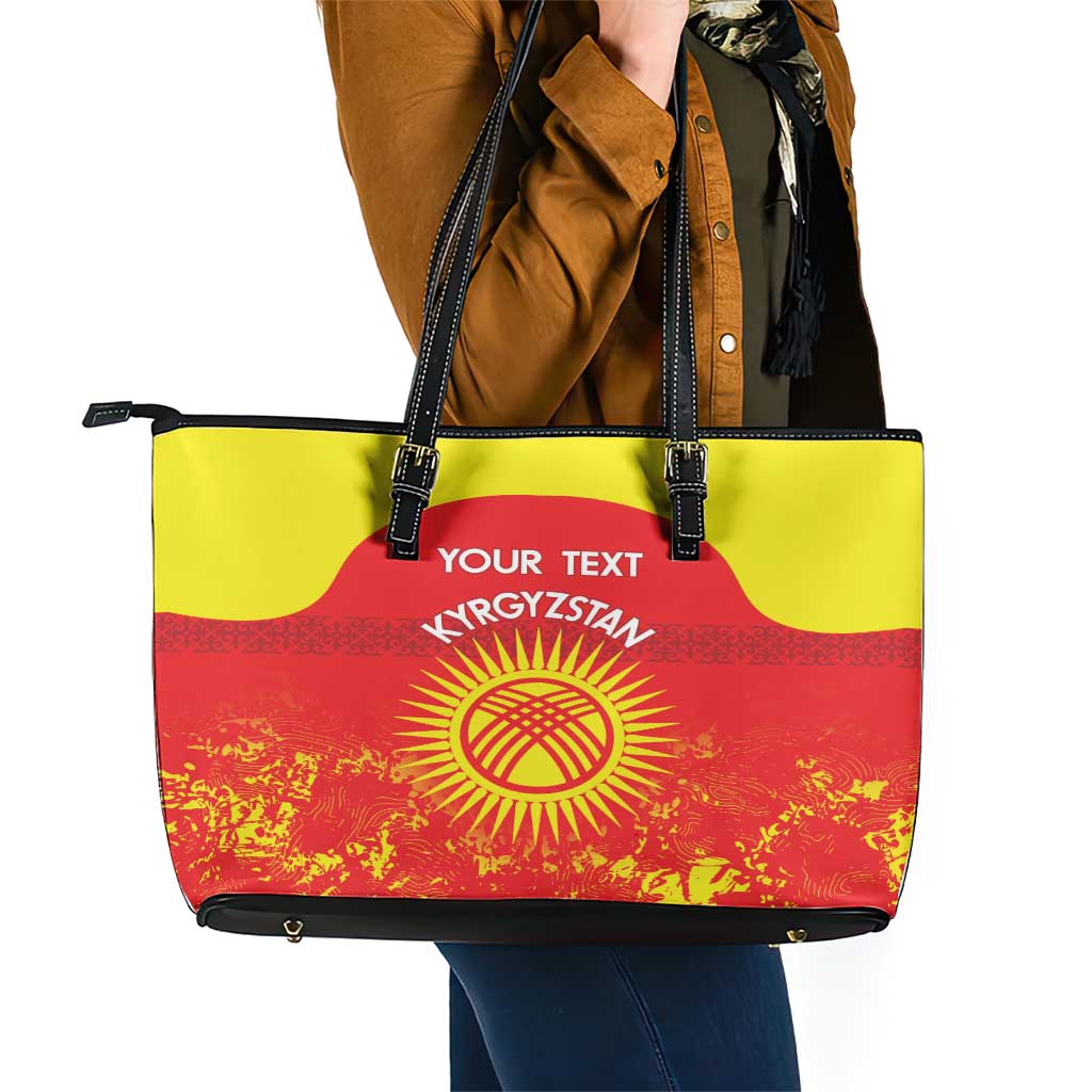 Custom Kyrgyzstan Football Leather Tote Bag Go White Falcons Sporty Style LT14