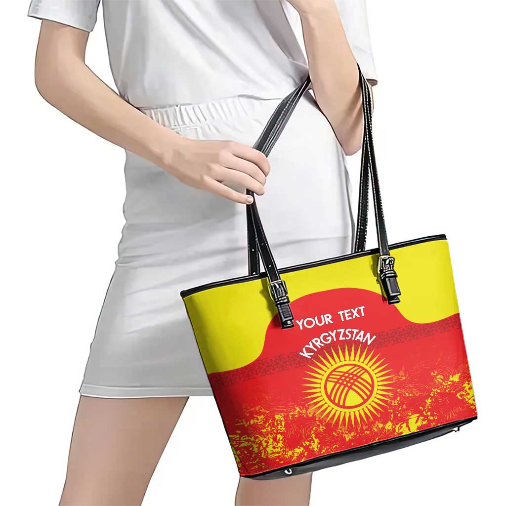 Custom Kyrgyzstan Football Leather Tote Bag Go White Falcons Sporty Style LT14