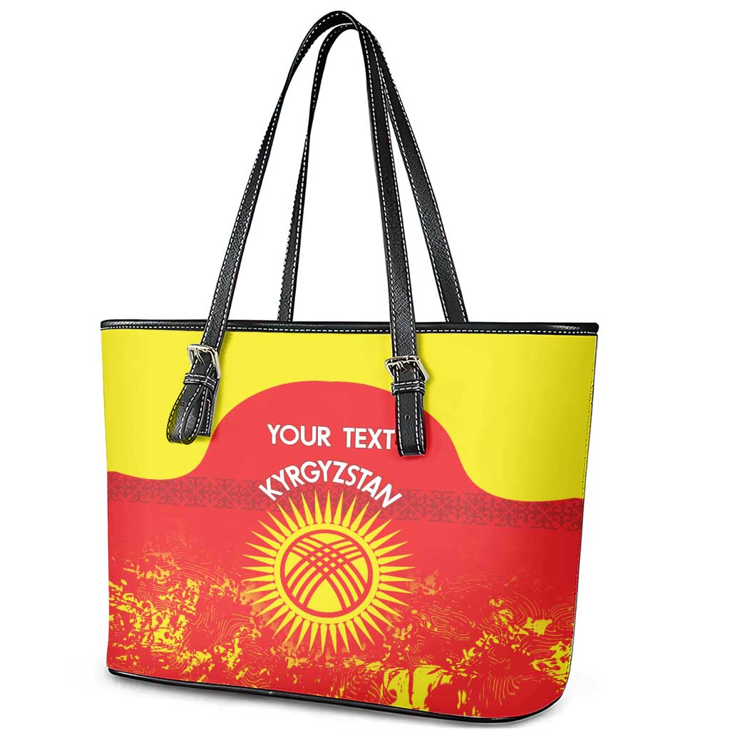 Custom Kyrgyzstan Football Leather Tote Bag Go White Falcons Sporty Style LT14