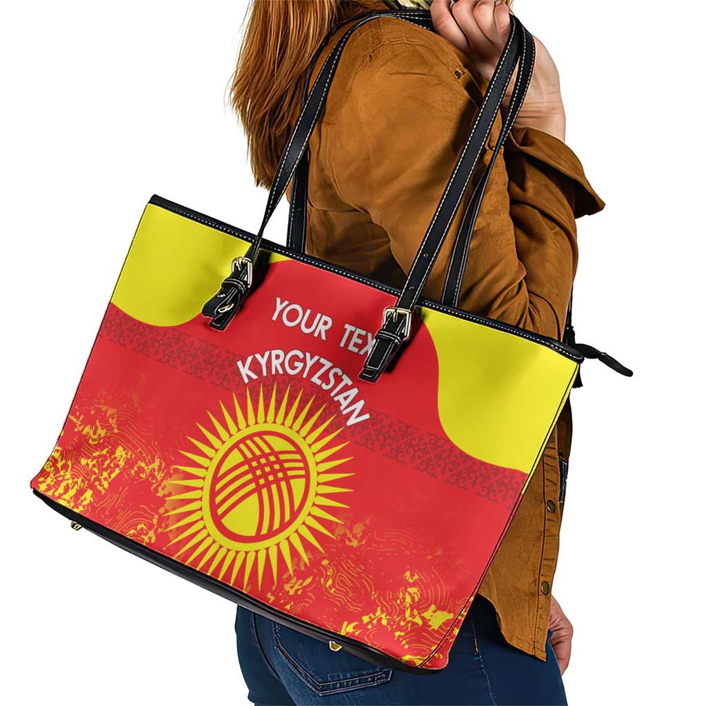 Custom Kyrgyzstan Football Leather Tote Bag Go White Falcons Sporty Style LT14