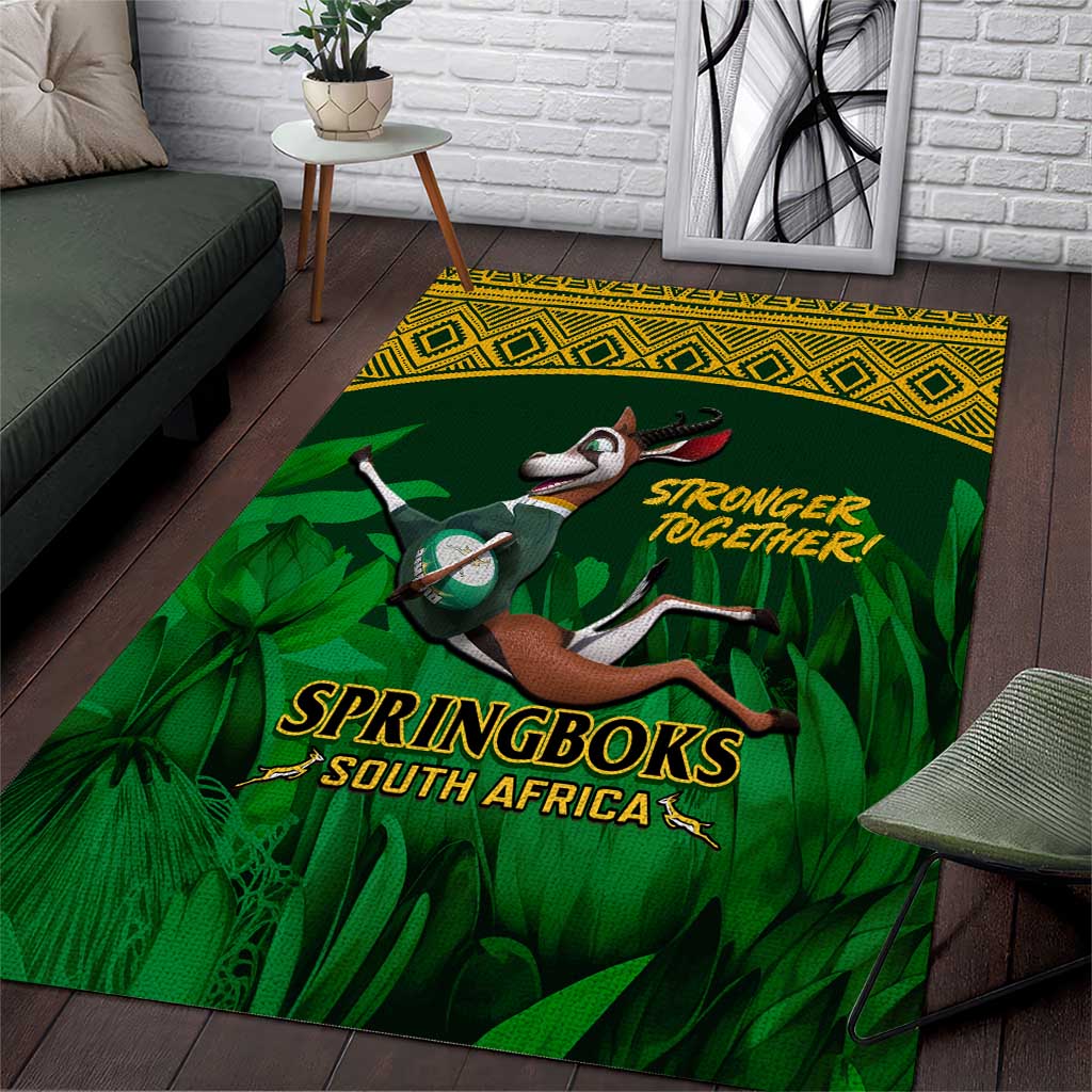 South Africa Rugby Area Rug Go Bokke World Cup Champions History LT14