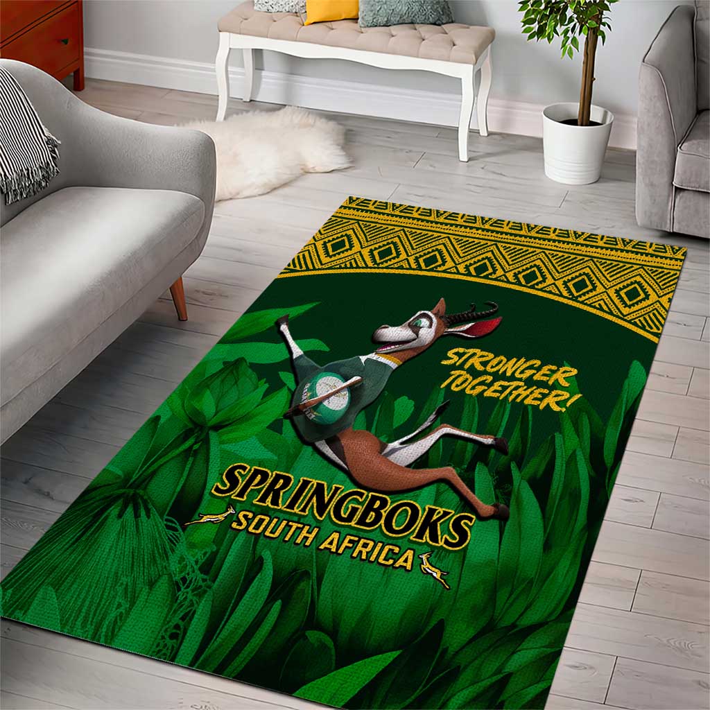 South Africa Rugby Area Rug Go Bokke World Cup Champions History LT14