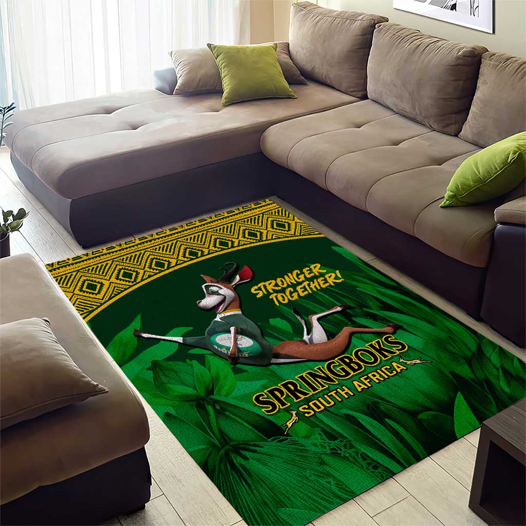 South Africa Rugby Area Rug Go Bokke World Cup Champions History LT14