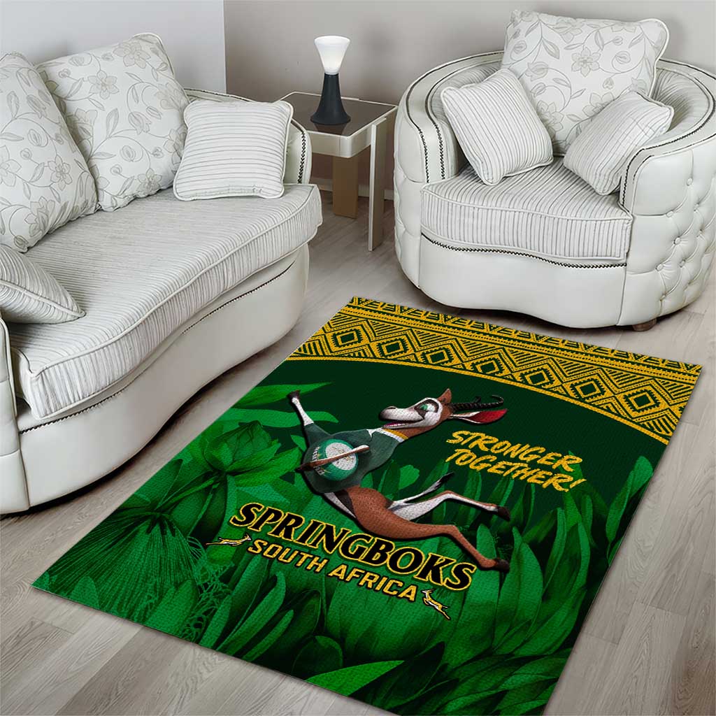South Africa Rugby Area Rug Go Bokke World Cup Champions History LT14