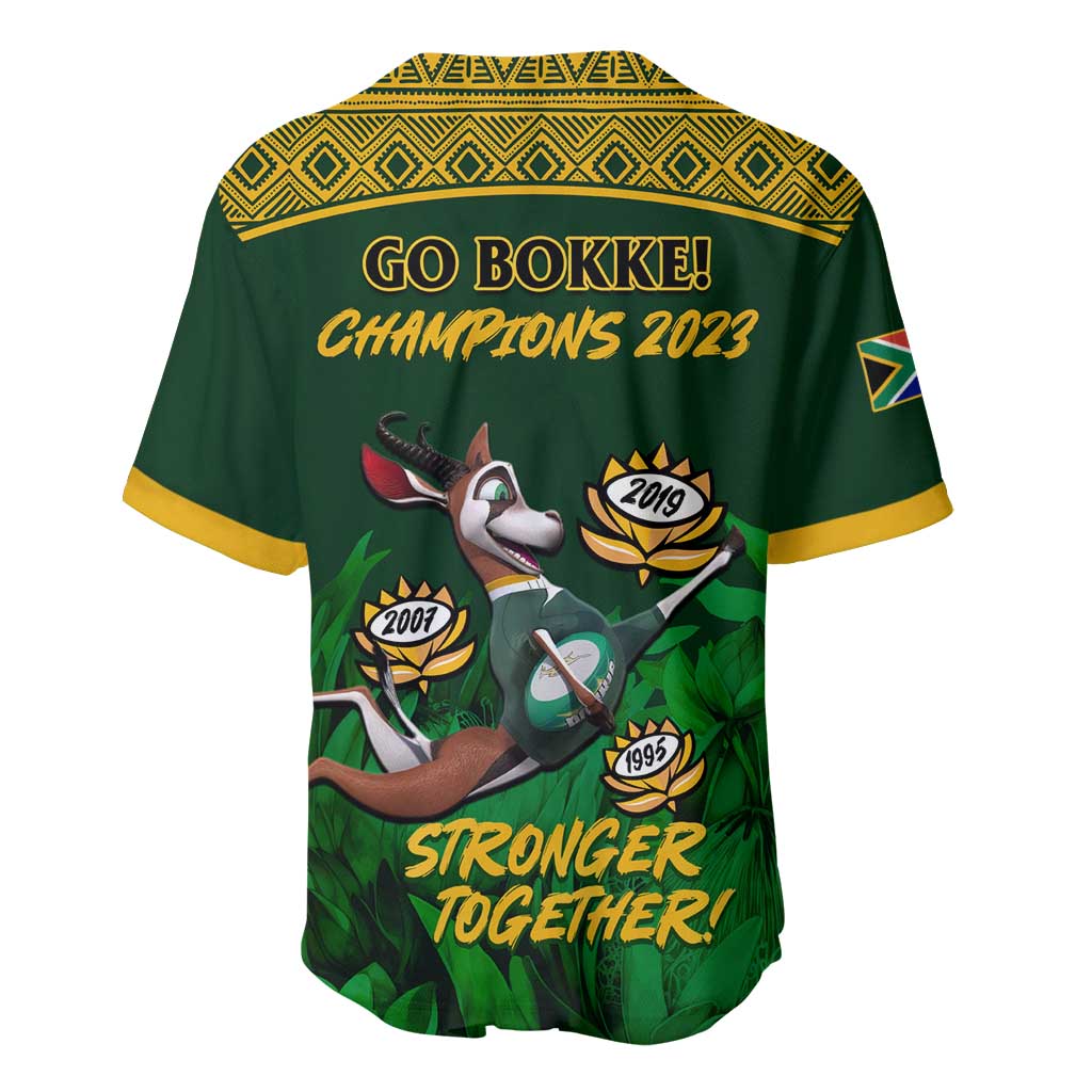 South Africa Rugby Baseball Jersey Go Bokke World Cup Champions History LT14