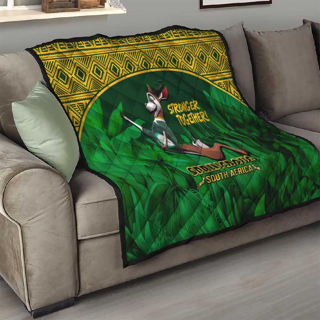 South Africa Rugby Quilt Go Bokke World Cup Champions History LT14