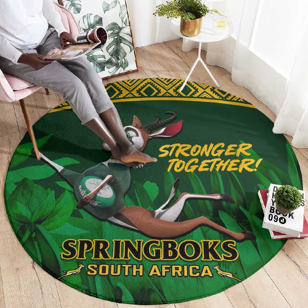 South Africa Rugby Round Carpet Go Bokke World Cup Champions History LT14
