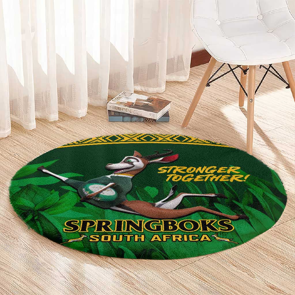 South Africa Rugby Round Carpet Go Bokke World Cup Champions History LT14