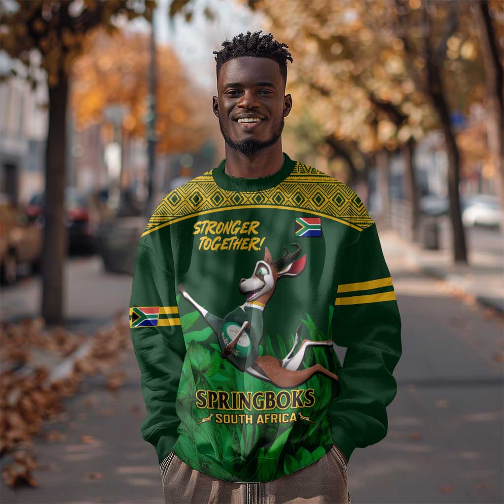 South Africa Rugby Sweatshirt Go Bokke World Cup Champions History LT14