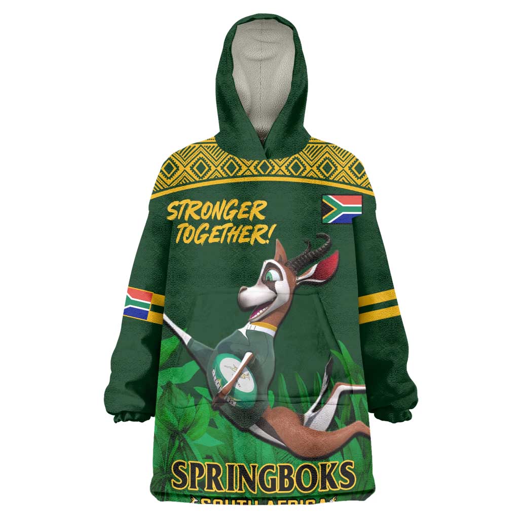 South Africa Rugby Wearable Blanket Hoodie Go Bokke World Cup Champions History LT14