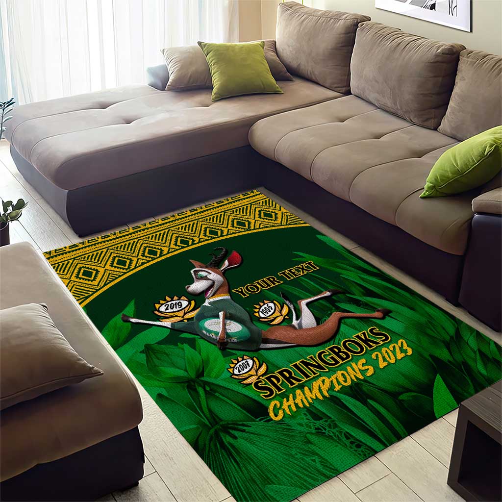 Custom South Africa Rugby Area Rug Go Bokke World Cup Champions History LT14