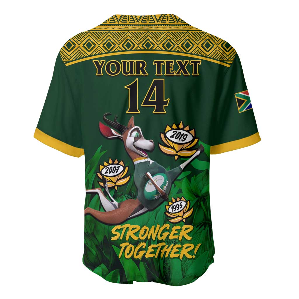 Custom South Africa Rugby Baseball Jersey Go Bokke World Cup Champions History LT14