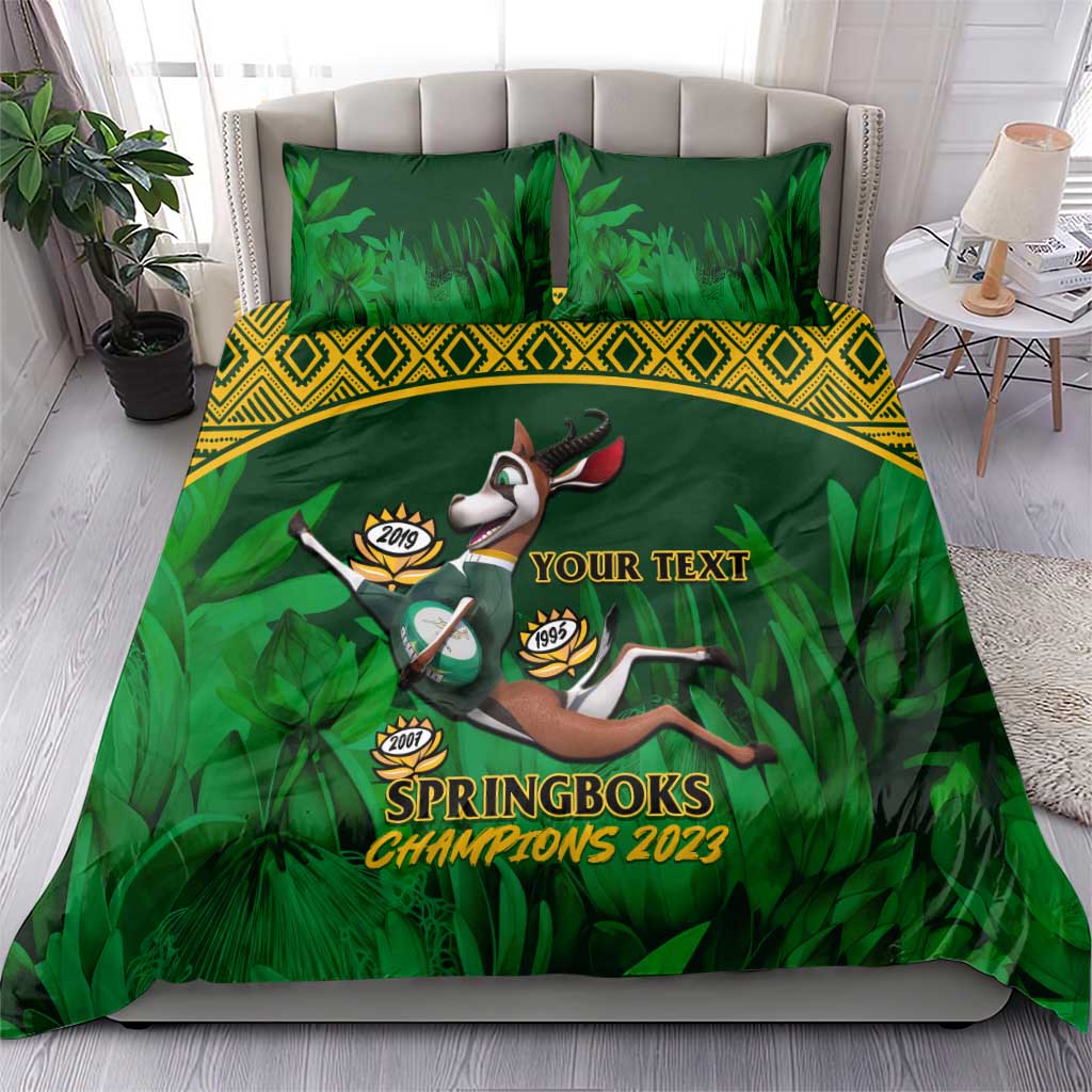 Custom South Africa Rugby Bedding Set Go Bokke World Cup Champions History LT14