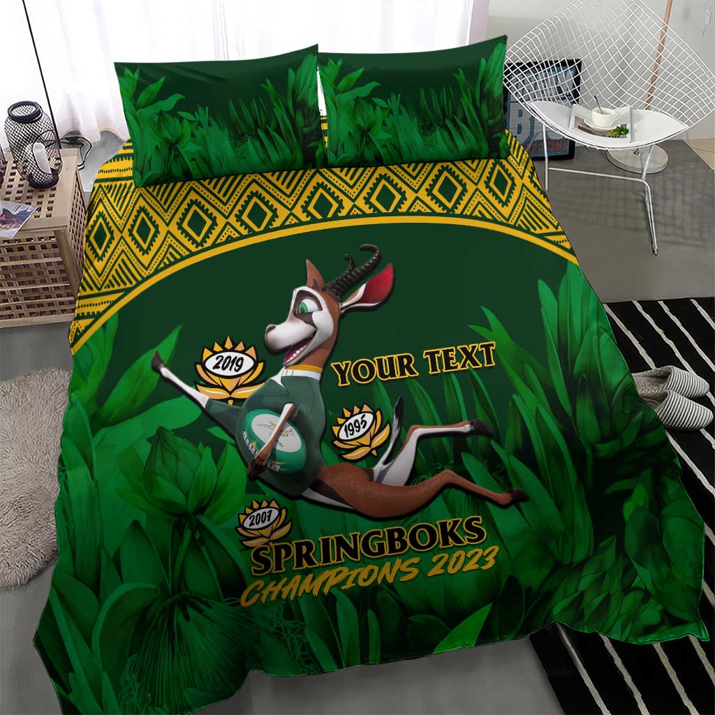 Custom South Africa Rugby Bedding Set Go Bokke World Cup Champions History LT14