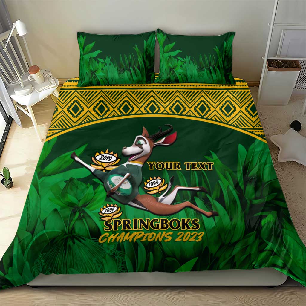 Custom South Africa Rugby Bedding Set Go Bokke World Cup Champions History LT14