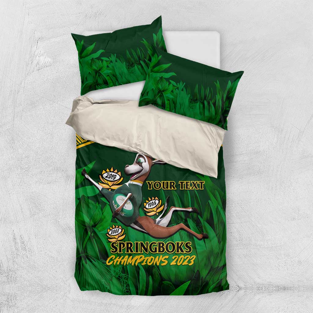 Custom South Africa Rugby Bedding Set Go Bokke World Cup Champions History LT14