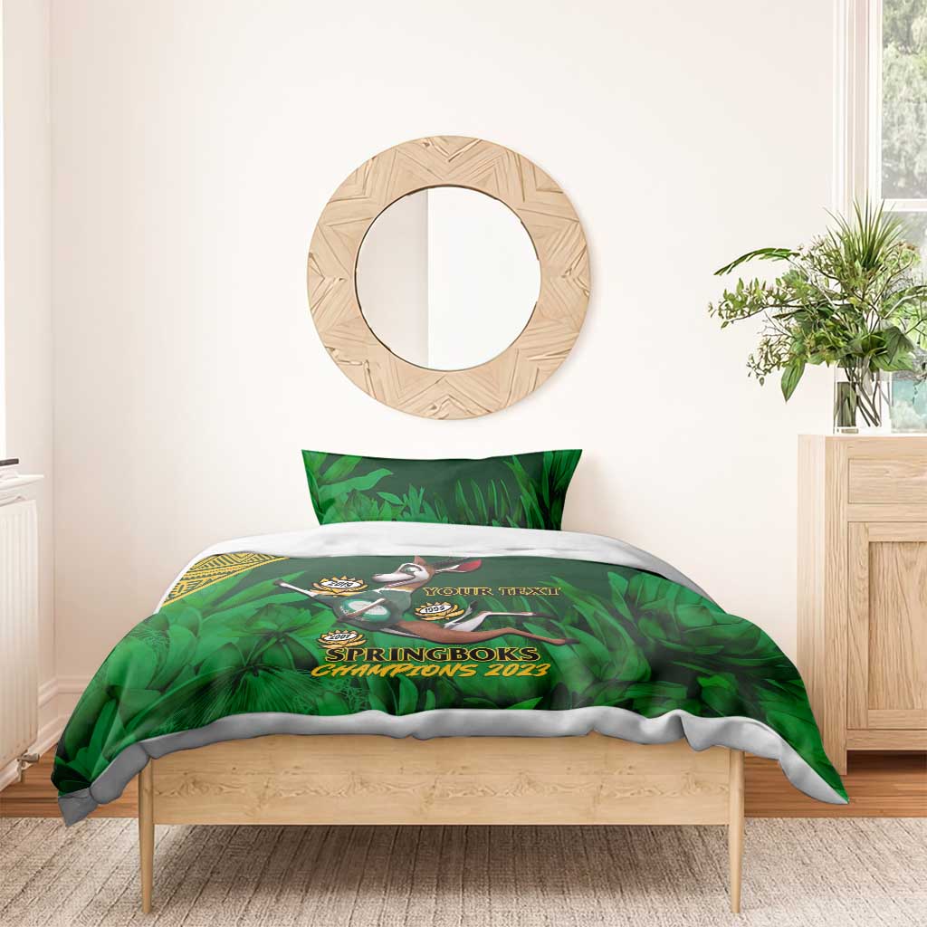 Custom South Africa Rugby Bedding Set Go Bokke World Cup Champions History LT14