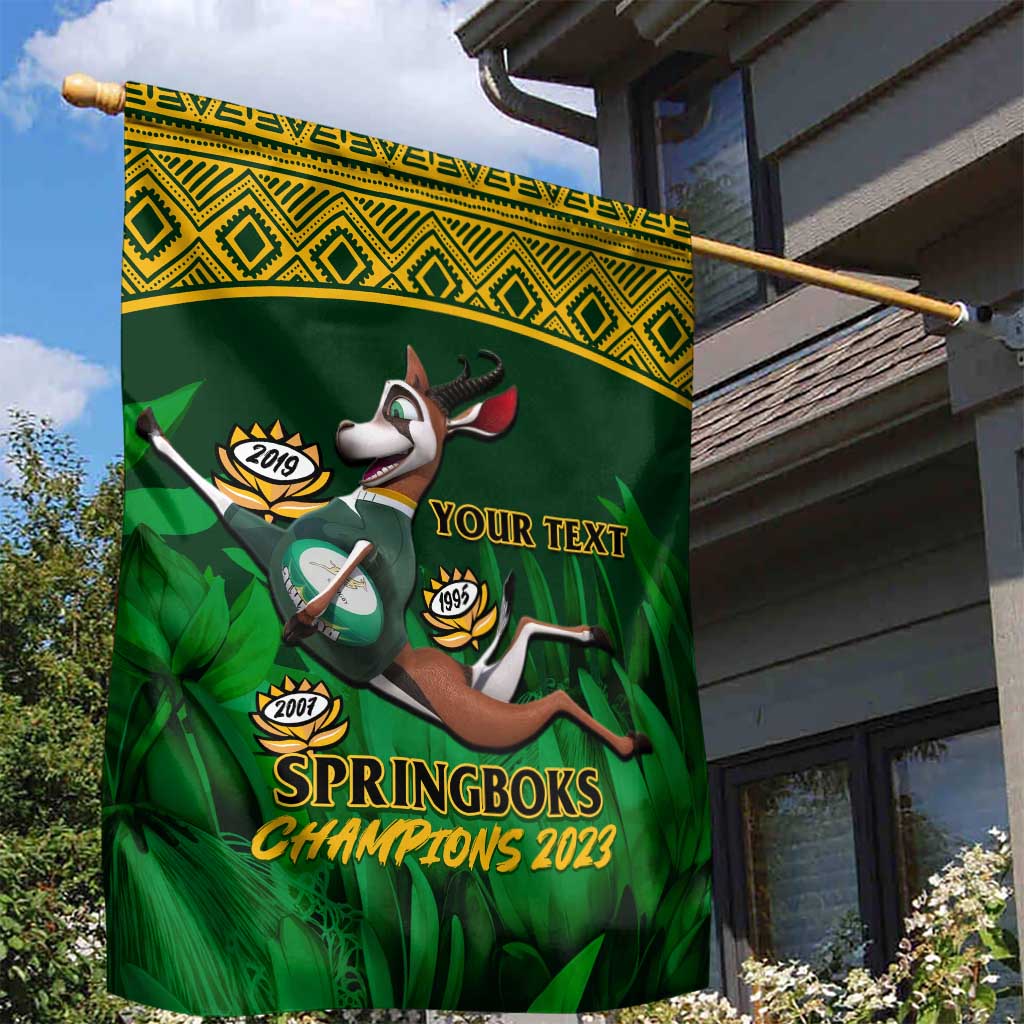 Custom South Africa Rugby Garden Flag Go Bokke World Cup Champions History LT14