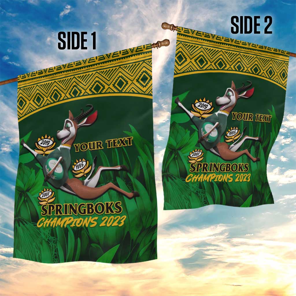 Custom South Africa Rugby Garden Flag Go Bokke World Cup Champions History LT14