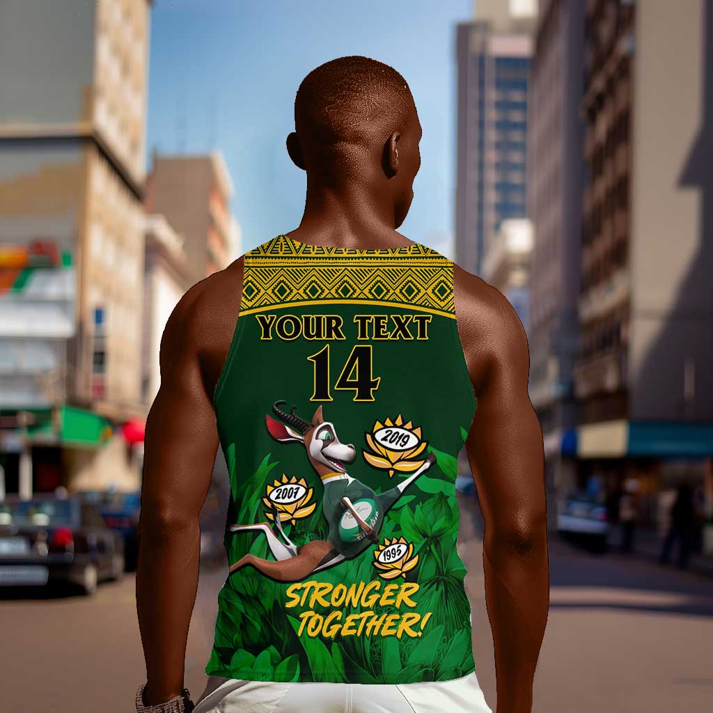 Custom South Africa Rugby Men Tank Top Go Bokke World Cup Champions History LT14