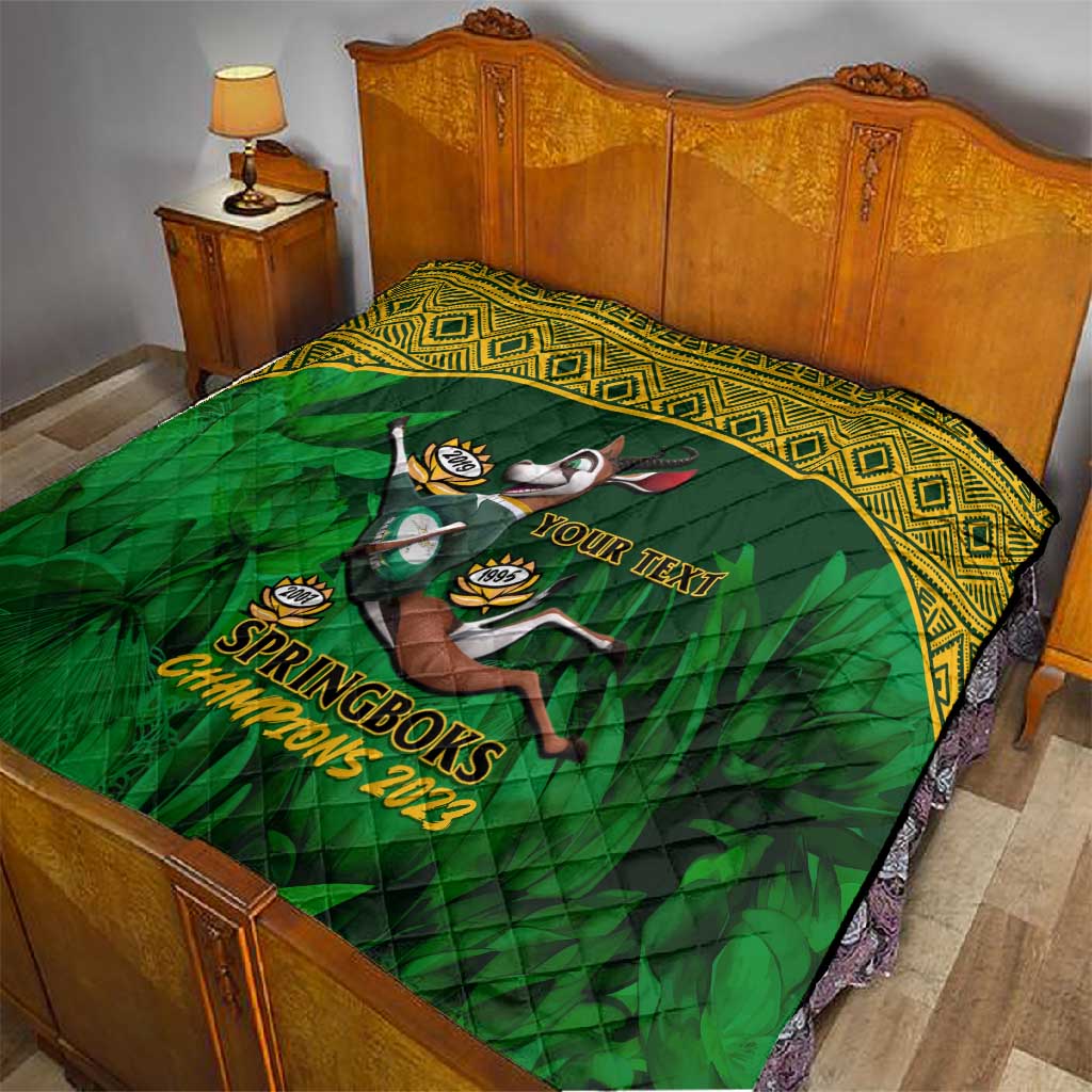 Custom South Africa Rugby Quilt Go Bokke World Cup Champions History LT14