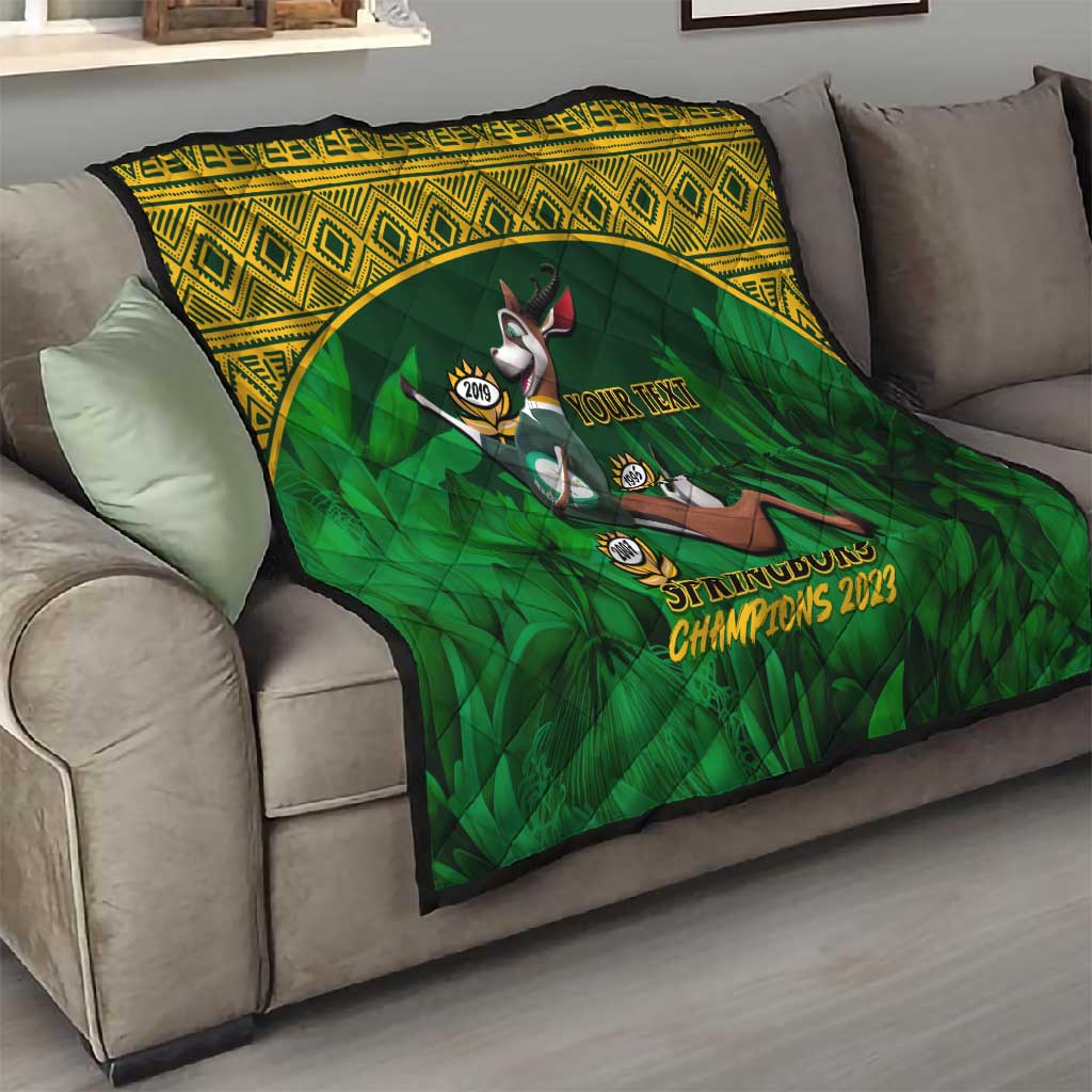 Custom South Africa Rugby Quilt Go Bokke World Cup Champions History LT14